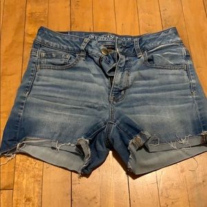 High waisted jean shorts!